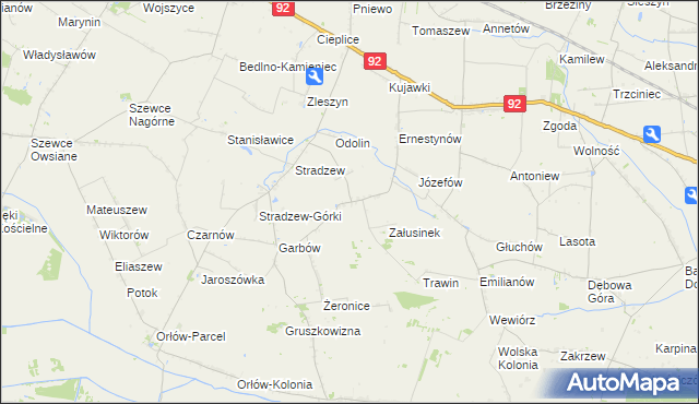 mapa Załusin, Załusin na mapie Targeo