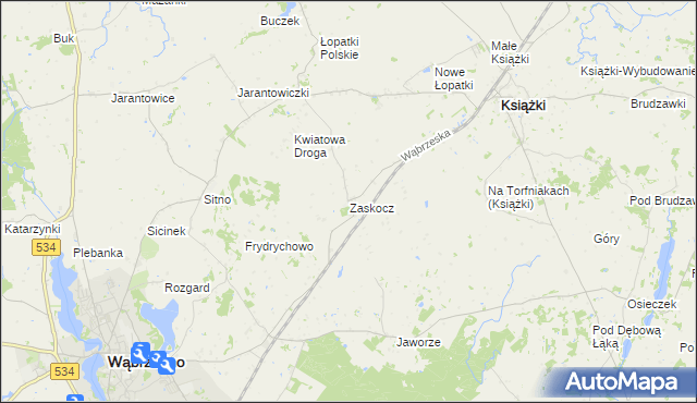 mapa Zaskocz, Zaskocz na mapie Targeo