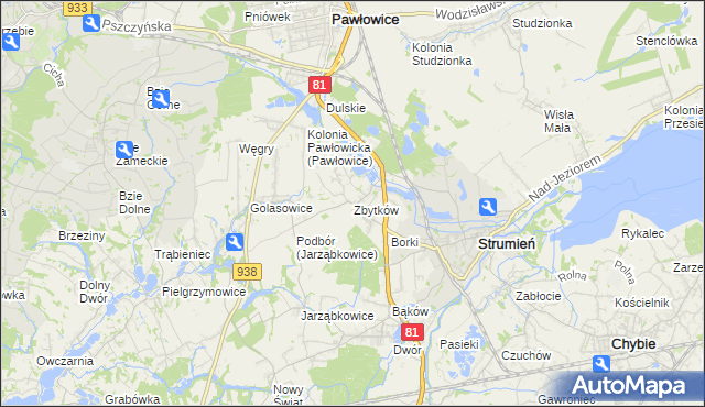 mapa Zbytków, Zbytków na mapie Targeo
