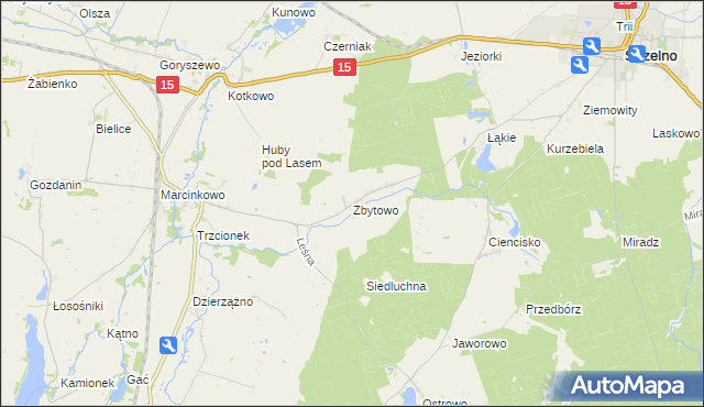 mapa Zbytowo, Zbytowo na mapie Targeo