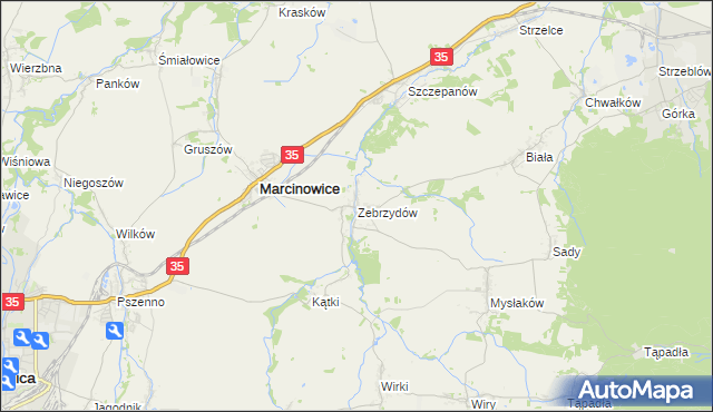 mapa Zebrzydów, Zebrzydów na mapie Targeo