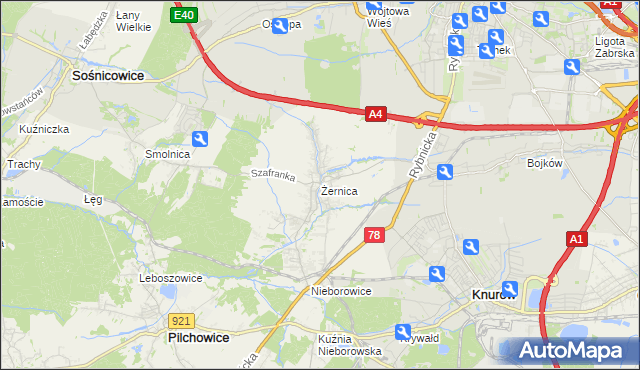 mapa Żernica, Żernica na mapie Targeo