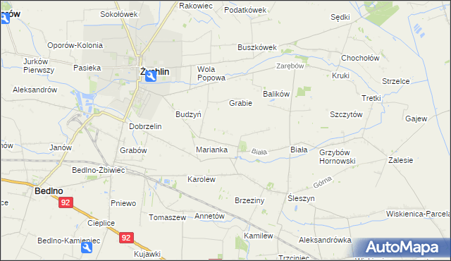 mapa Zgoda gmina Żychlin, Zgoda gmina Żychlin na mapie Targeo