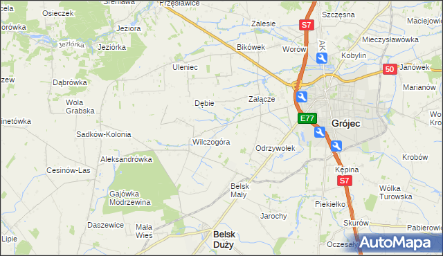 mapa Złota Góra gmina Belsk Duży, Złota Góra gmina Belsk Duży na mapie Targeo