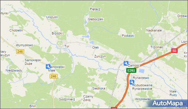 mapa Żurczyn, Żurczyn na mapie Targeo