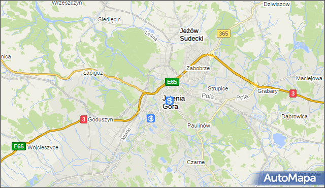 mapa Jelenia Góra, Jelenia Góra na mapie Targeo