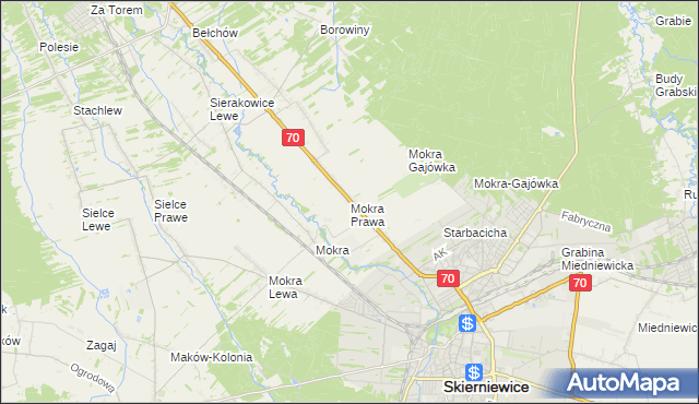 mapa Mokra Prawa, Mokra Prawa na mapie Targeo