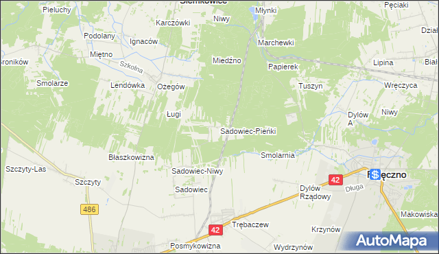 mapa Sadowiec-Pieńki, Sadowiec-Pieńki na mapie Targeo