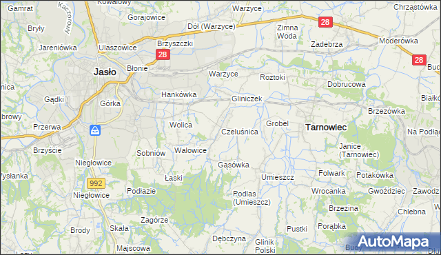 mapa Czeluśnica, Czeluśnica na mapie Targeo