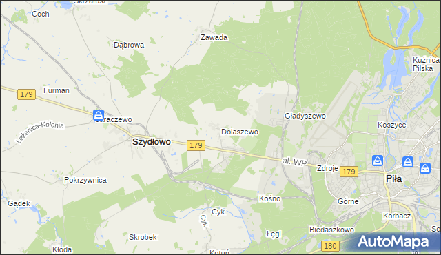 mapa Dolaszewo, Dolaszewo na mapie Targeo