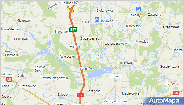 mapa Duży Dół, Duży Dół na mapie Targeo