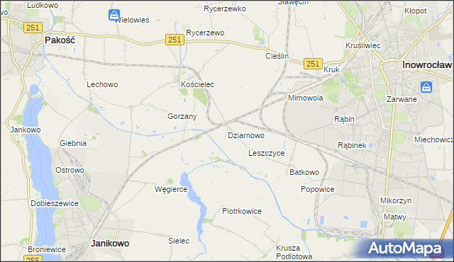 mapa Dziarnowo gmina Pakość, Dziarnowo gmina Pakość na mapie Targeo