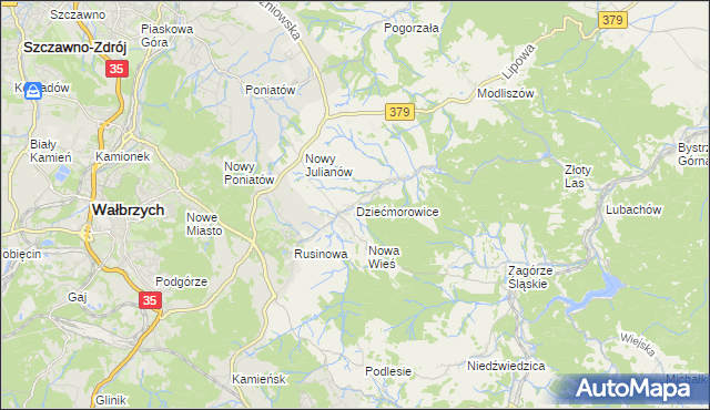 mapa Dziećmorowice, Dziećmorowice na mapie Targeo