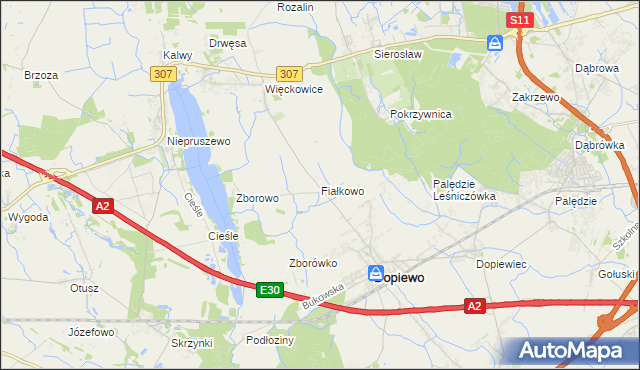 mapa Fiałkowo, Fiałkowo na mapie Targeo
