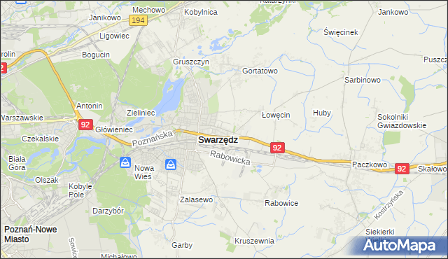 mapa Jasin gmina Swarzędz, Jasin gmina Swarzędz na mapie Targeo