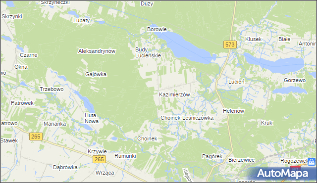 mapa Kazimierzów gmina Gostynin, Kazimierzów gmina Gostynin na mapie Targeo