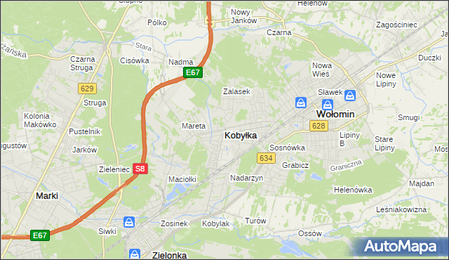 mapa Kobyłka, Kobyłka na mapie Targeo
