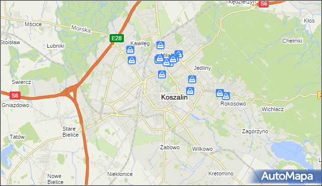 mapa Koszalina, Koszalin na mapie Targeo