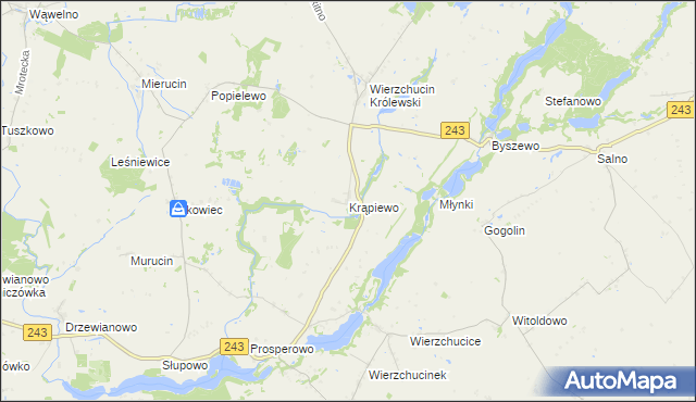 mapa Krąpiewo, Krąpiewo na mapie Targeo