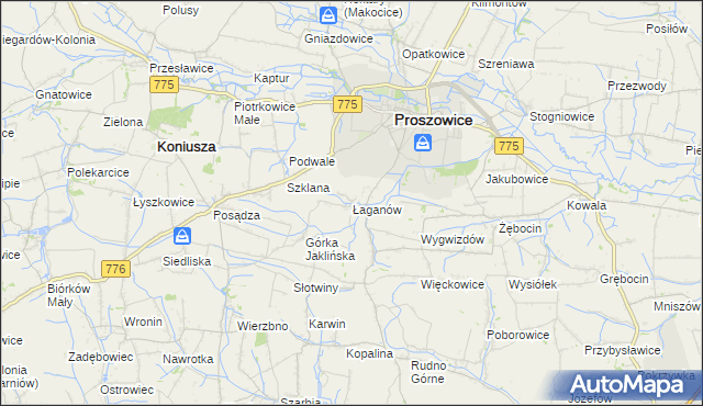 mapa Łaganów, Łaganów na mapie Targeo