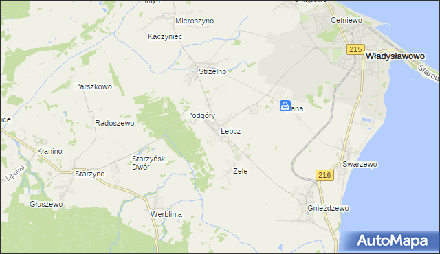 mapa Łebcz, Łebcz na mapie Targeo