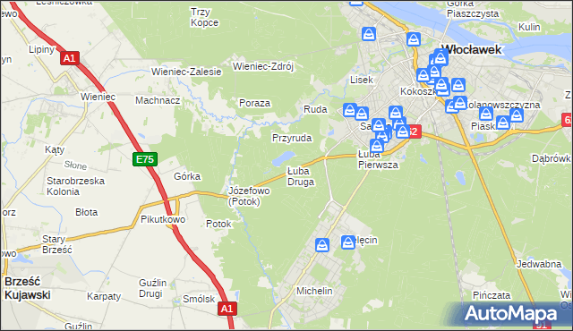 mapa Łuba Druga, Łuba Druga na mapie Targeo