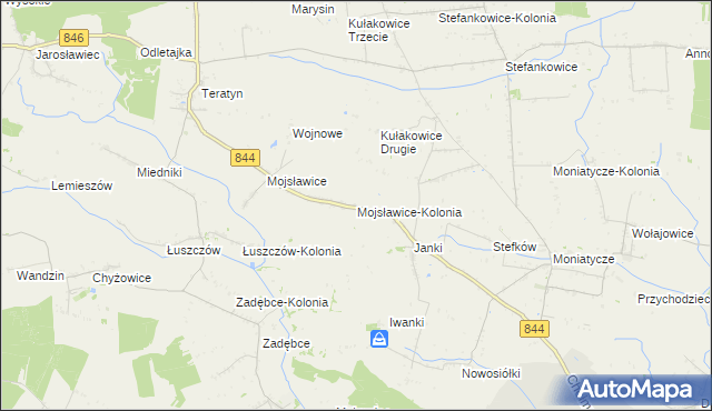 mapa Mojsławice-Kolonia, Mojsławice-Kolonia na mapie Targeo