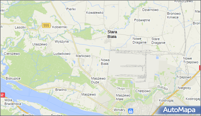 mapa Nowa Biała gmina Stara Biała, Nowa Biała gmina Stara Biała na mapie Targeo