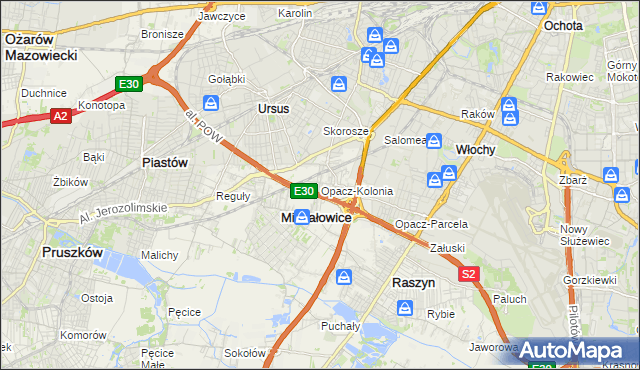 mapa Opacz-Kolonia, Opacz-Kolonia na mapie Targeo