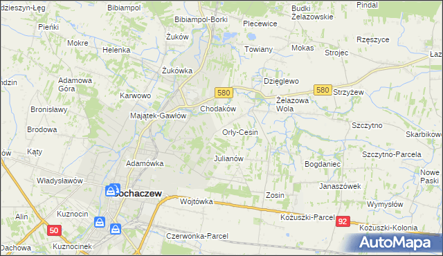 mapa Orły-Cesin, Orły-Cesin na mapie Targeo