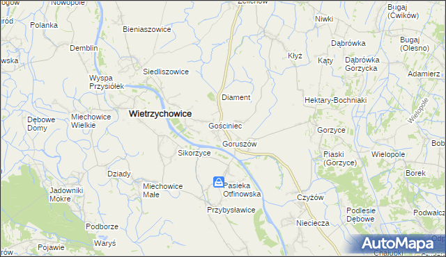 mapa Otfinów, Otfinów na mapie Targeo