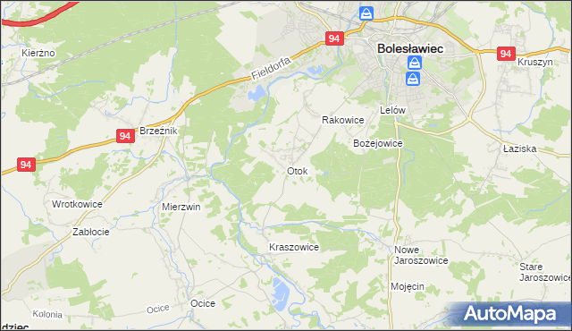 mapa Otok gmina Bolesławiec, Otok gmina Bolesławiec na mapie Targeo