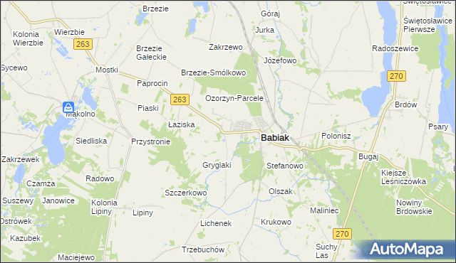 mapa Ozorzyn, Ozorzyn na mapie Targeo