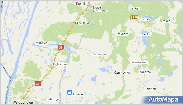 mapa Pacholęta, Pacholęta na mapie Targeo