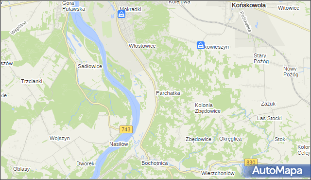 mapa Parchatka, Parchatka na mapie Targeo