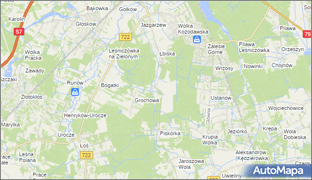 mapa Pęchery, Pęchery na mapie Targeo