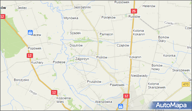 mapa Piotrów gmina Blizanów, Piotrów gmina Blizanów na mapie Targeo