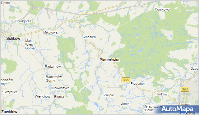 mapa Platerówka, Platerówka na mapie Targeo