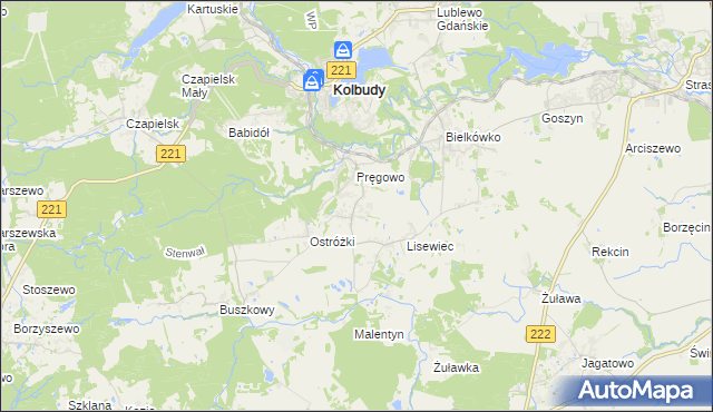 mapa Pręgowo Górne, Pręgowo Górne na mapie Targeo