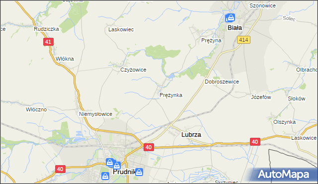 mapa Prężynka, Prężynka na mapie Targeo