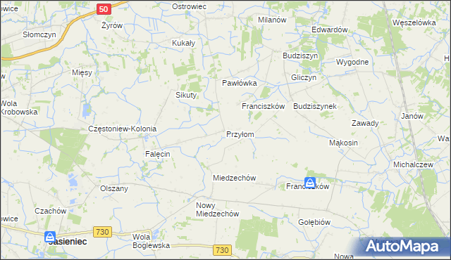 mapa Przyłom, Przyłom na mapie Targeo