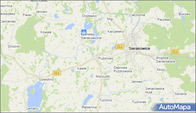 mapa Puzdrowo, Puzdrowo na mapie Targeo