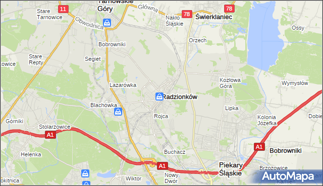 mapa Radzionków, Radzionków na mapie Targeo