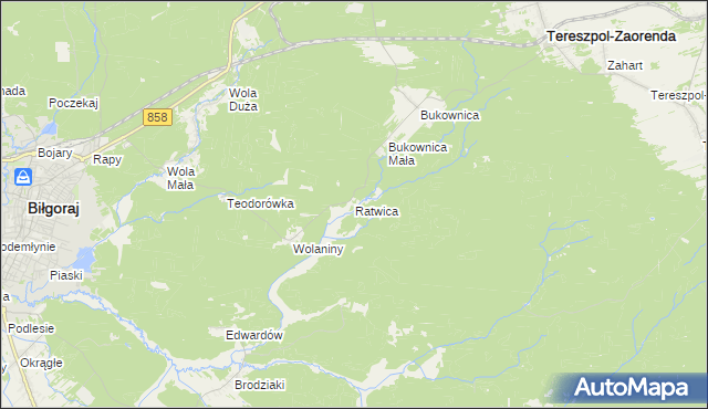 mapa Ratwica, Ratwica na mapie Targeo