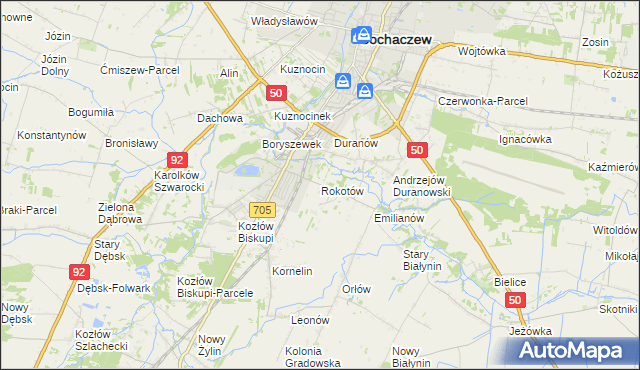 mapa Rokotów, Rokotów na mapie Targeo