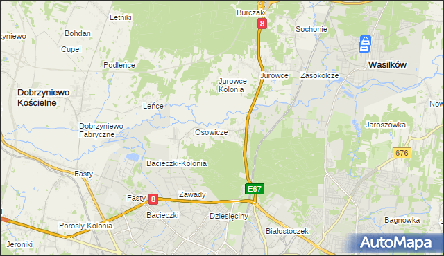 mapa Sielachowskie, Sielachowskie na mapie Targeo