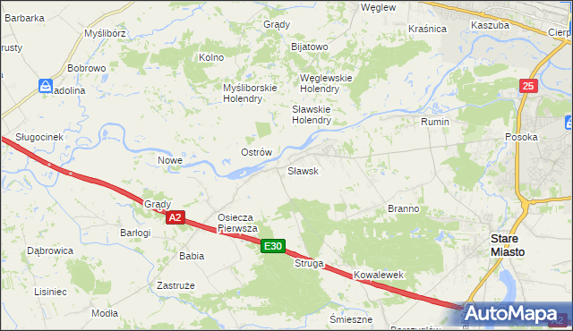 mapa Sławsk, Sławsk na mapie Targeo