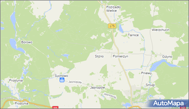 mapa Ślizno, Ślizno na mapie Targeo