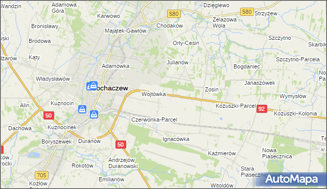 mapa Sochaczew-Wieś, Sochaczew-Wieś na mapie Targeo