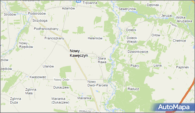 mapa Stara Rawa, Stara Rawa na mapie Targeo
